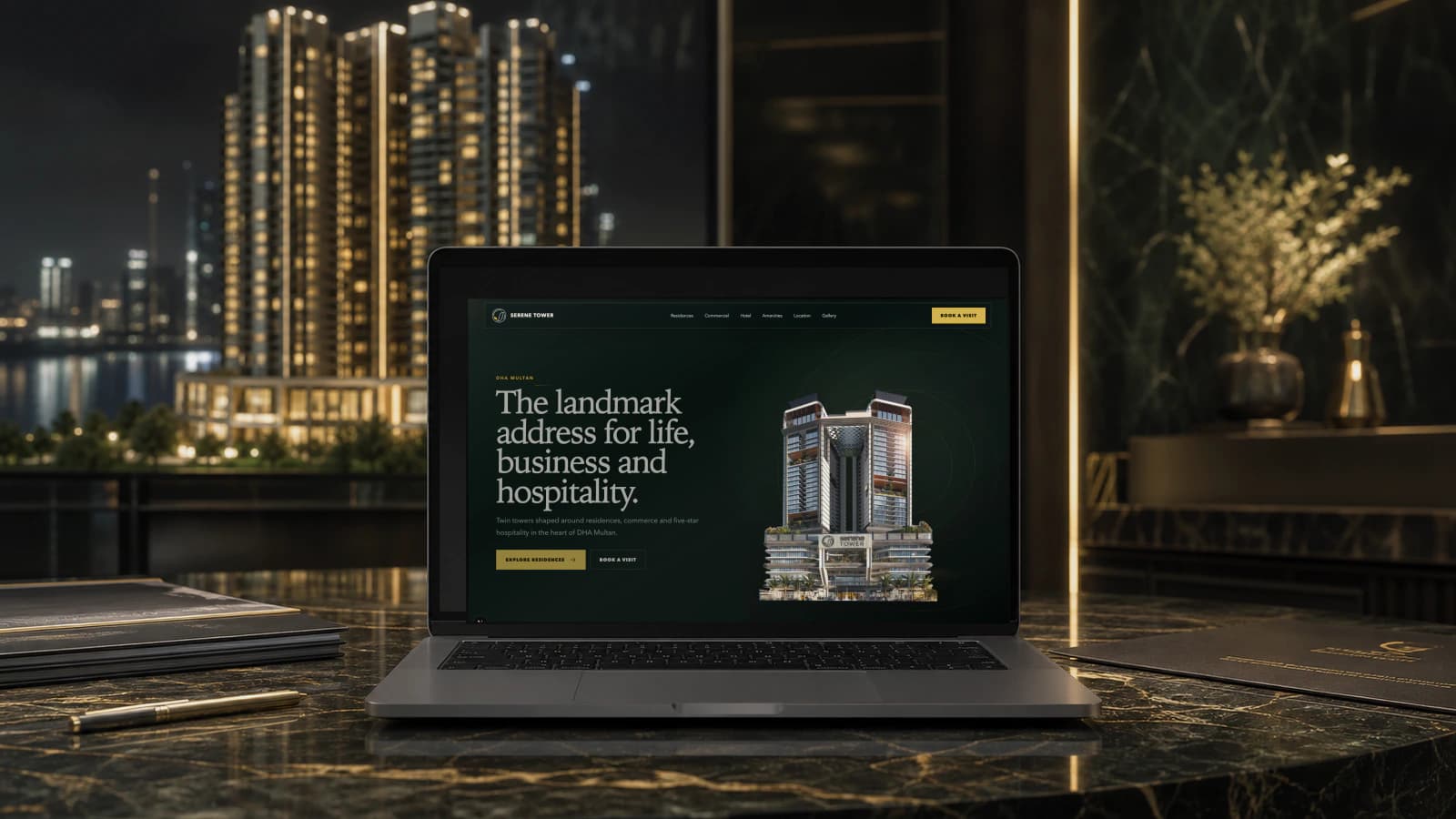 Serene Tower website homepage
