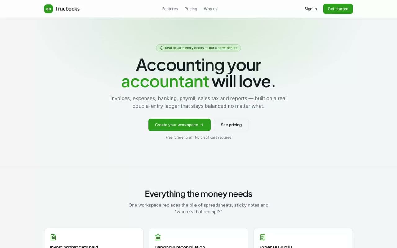 The TrueBooks home page
